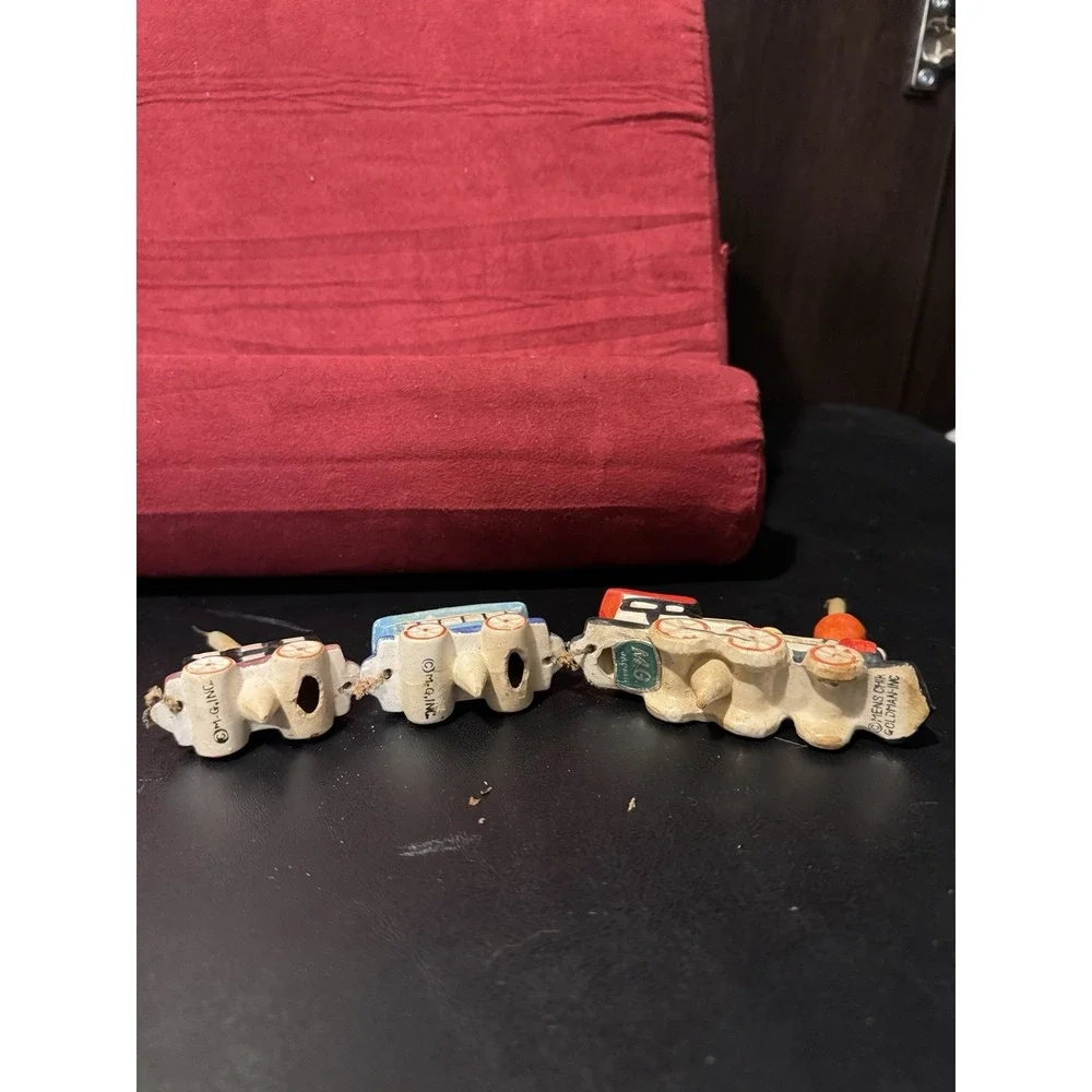 Vtg Menschik Goldman Ceramic Birthday Cake Candle Train Topper Orig Box 50s 60's